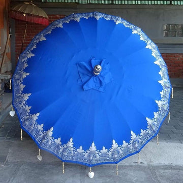 Bluebell Parasol - Baliaric Balinese Garden Parasol Blue, Decorative accents, Elegant home decor, garden and home, garden decor, garden decoration, garden idea, Half Painted, Home decorating ideas, home with garden, ibiza, Magnificent craftsmanship, outdoor umbrella, parasols, parasols umbrellas, patio umbrellas, sd_preorder